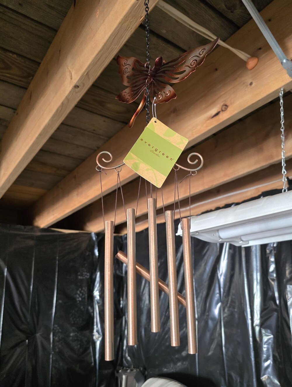 Butterfly Top Wind Chime in Copper Tone